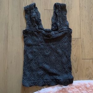 free people black love letter cami size xs/s